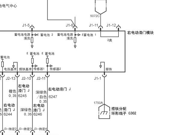 2007年别克GL8中门电路图