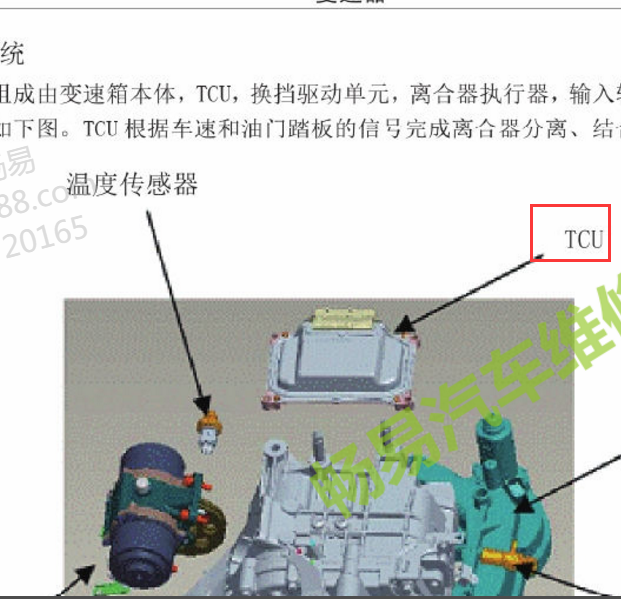 2014年长城腾翼C30变速箱TCU位置.
