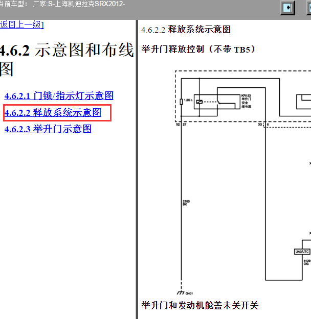 2012年凯迪拉克SRX尾门电路图.