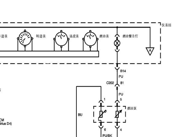 2005年别克凯越仪表电路图