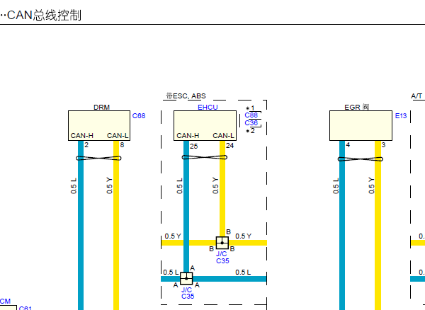 2017年江西五十铃D-MAX CAN电路图