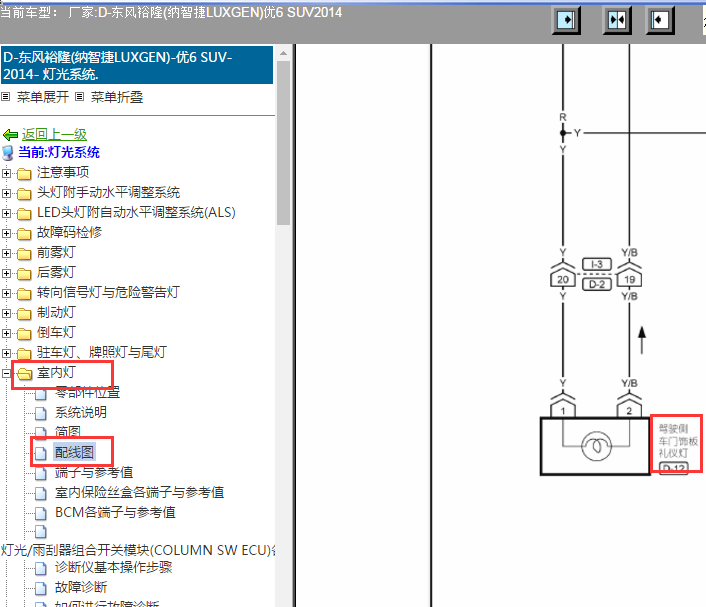 2014年纳智捷优6 礼仪灯电路图