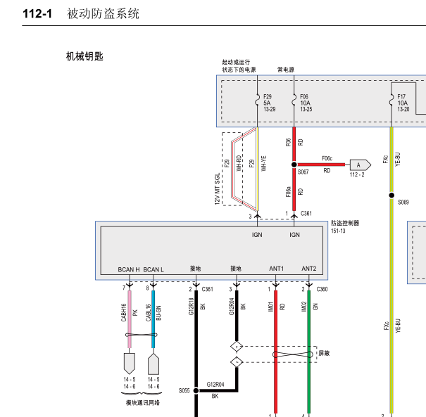 2019年福特领界防盗电路图