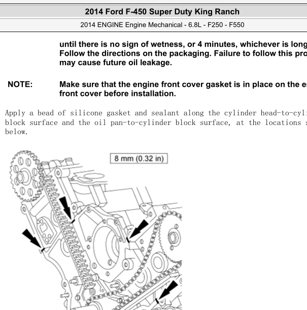 2014年福特F450发动机正时