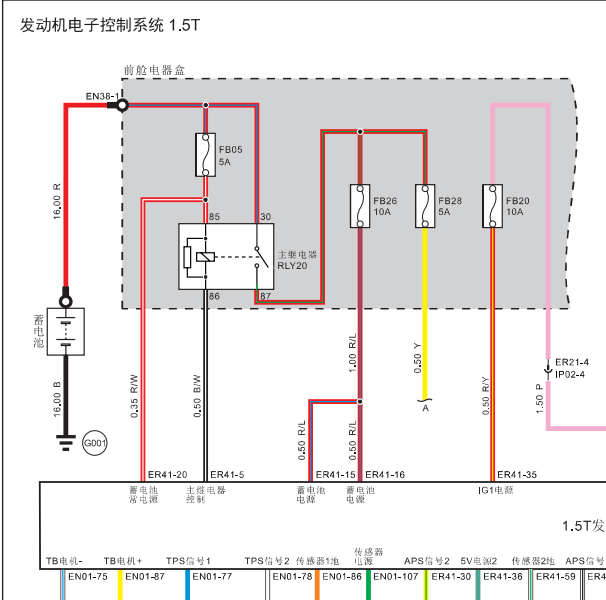 2018年众泰T500发动机电路图