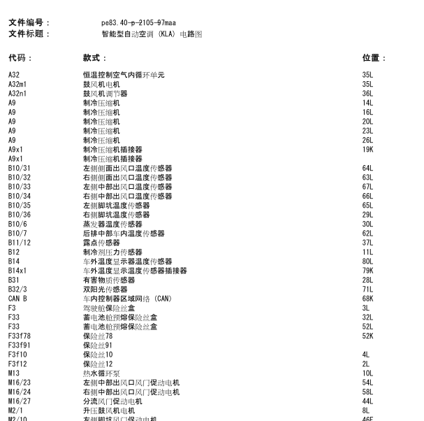2011年奔驰ML350空调控制线路图
