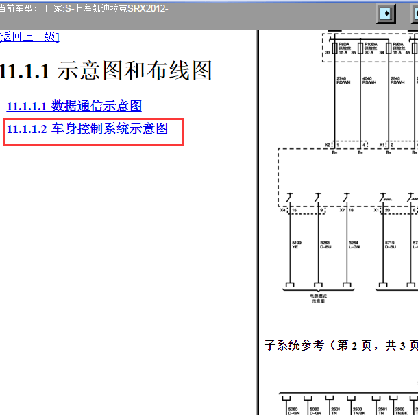 2012年凯迪拉克SRX车身控制电路图.
