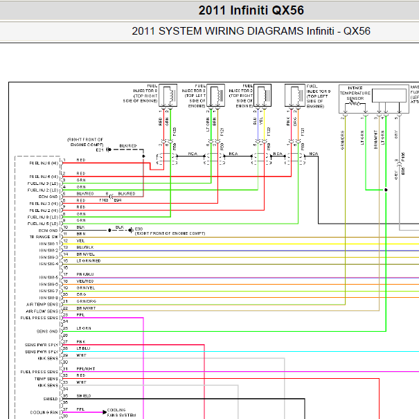 2011年英菲尼迪QX56发动机电路图