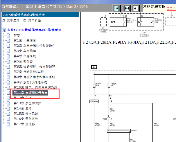 2015年雪佛兰赛欧3保险丝电路图