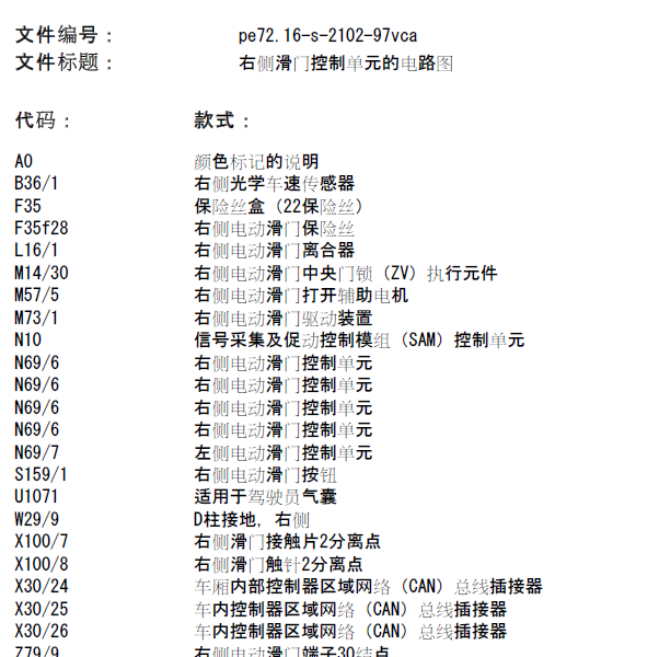 2013年奔驰威霆车门电路图