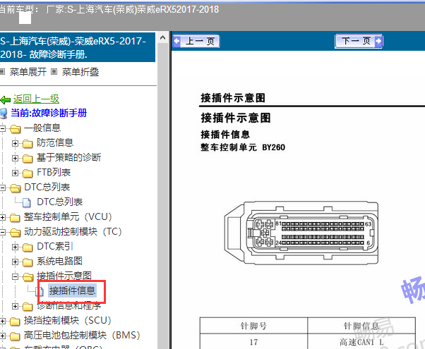 18年荣威ERX5发动机电脑端子图