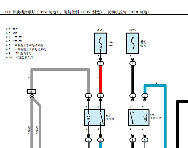 丰田卡罗拉发动机电路图
