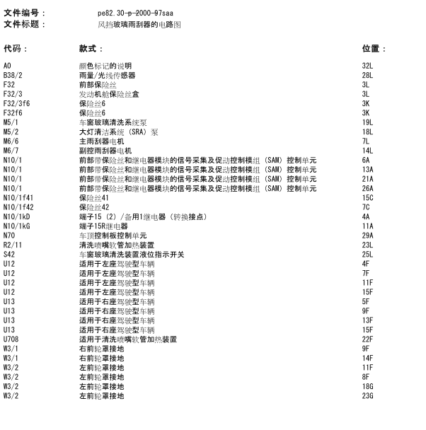 2007年奔驰S600雨刷喷水电机的电路图