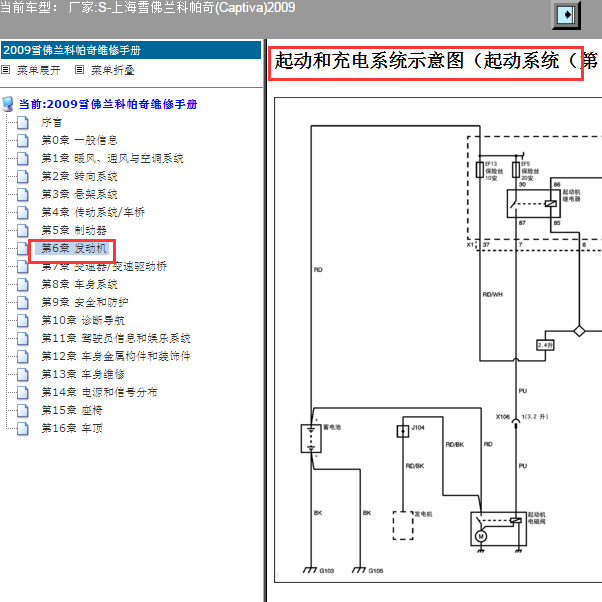 2009年雪佛兰科帕奇3.2发动机启动电路图