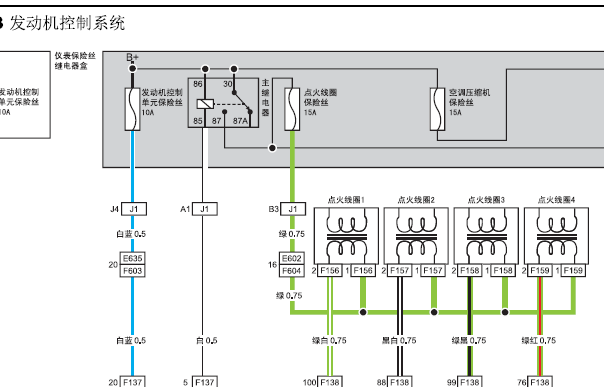2016年北汽威旺S50发动机电路图