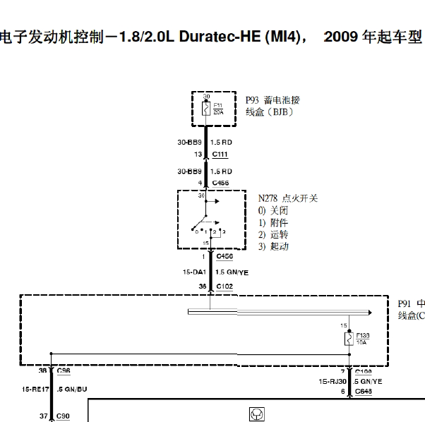福特福克斯1.8发动机电路图