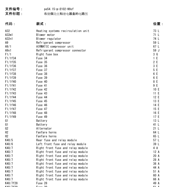 2003年奔驰S350保险电路图