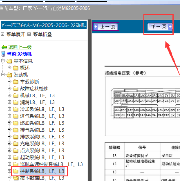 2005-2006年马自达M6发动机针脚