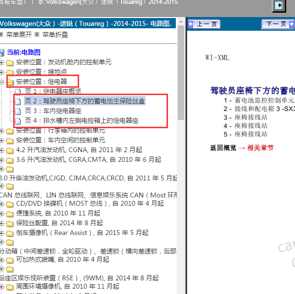 2014年大众途锐保险盒图解