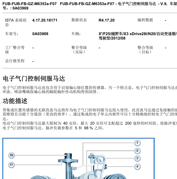 2012年宝马X3气门电机相关资料