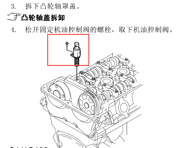 15S4U发动机机油控制阀位置