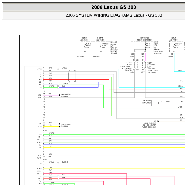 2006年雷克萨斯GS300音响电路图