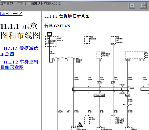 2012年凯迪拉克SRX通讯电路图