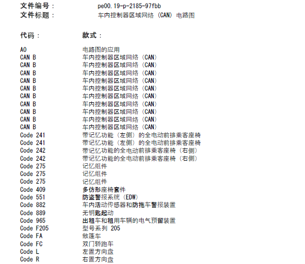 2015年奔驰C200座椅通讯电路图