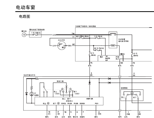 2009年本田思迪玻璃升降线路图