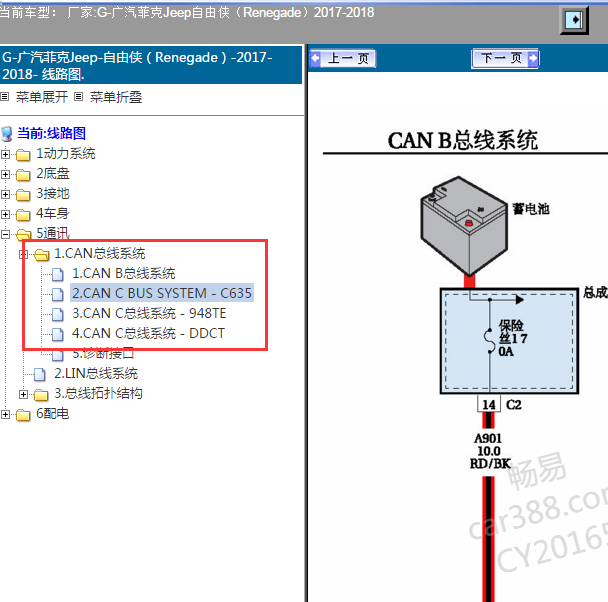 2017-2018年广汽菲克自由侠CAN电路