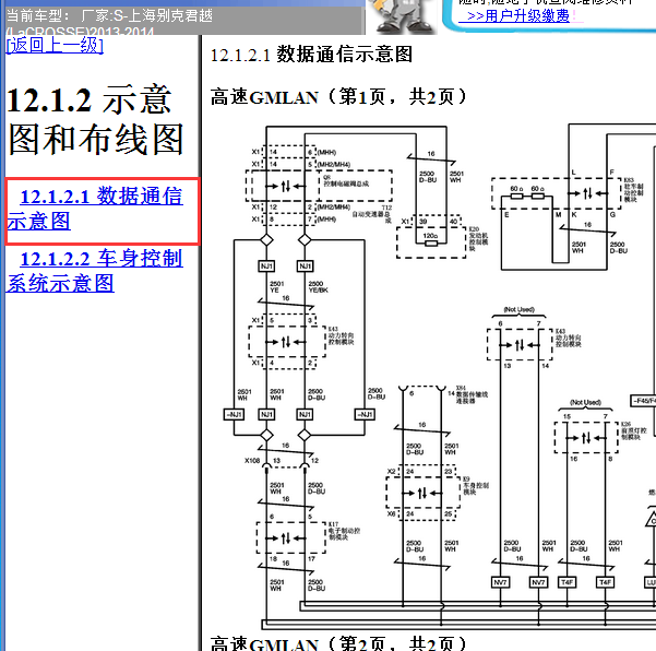 2013-2014年别克君越网络通信电路图