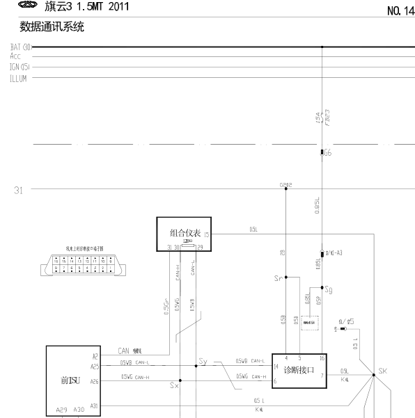 2011年旗云3数据通讯电路图
