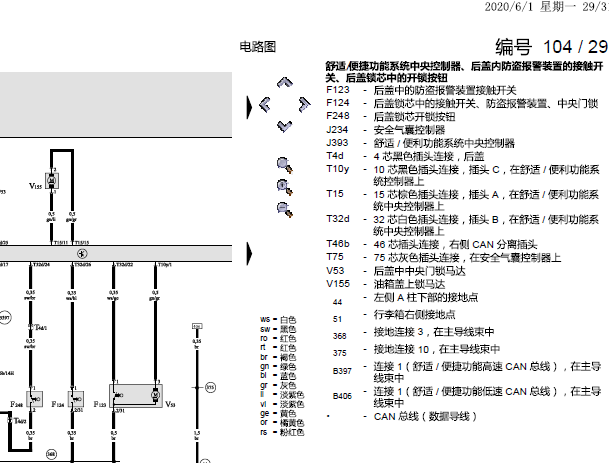 2009年奥迪A6L防盗相关电路图