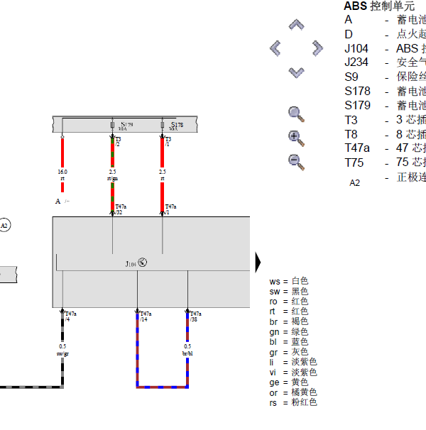 2008年大众捷达ABS电路图