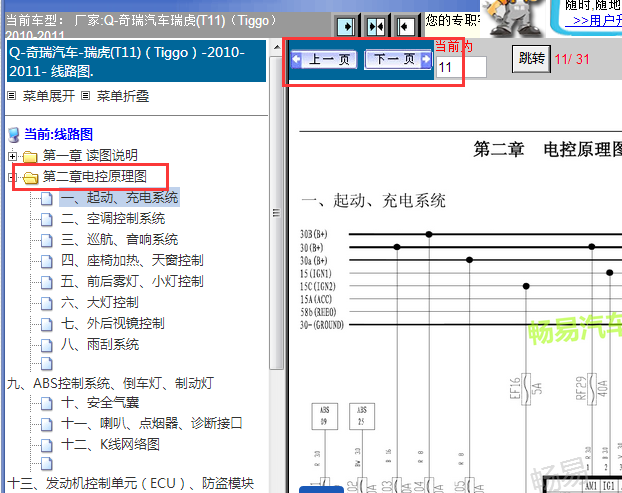 2010-2011年奇瑞瑞虎电路图