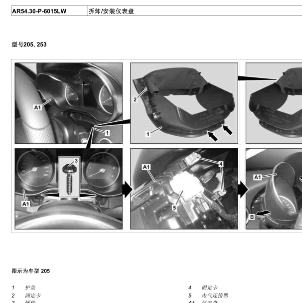 2015年奔驰GLC260仪表台拆装