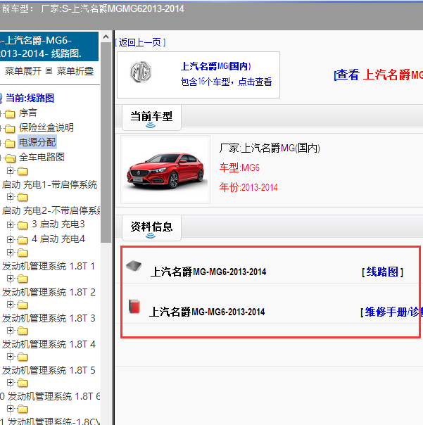 2013年名爵MG6全车资料