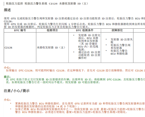 2018年丰田霸道普拉多C2126故障码资料