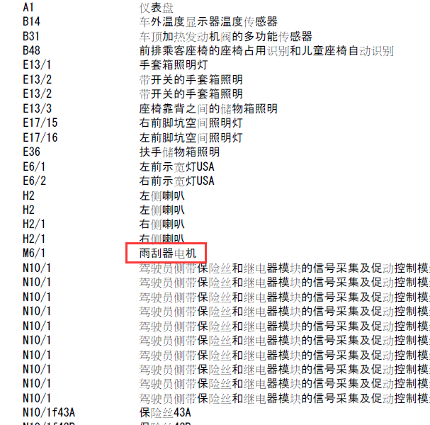 奔驰SLK280 雨刮电路图