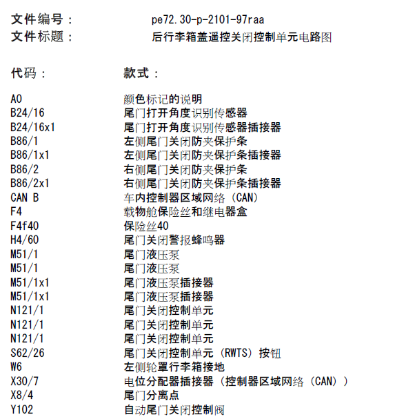 2008年奔驰R350尾门电路图