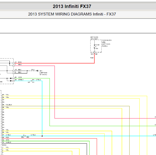 2013年英菲尼迪FX37气囊电路图.