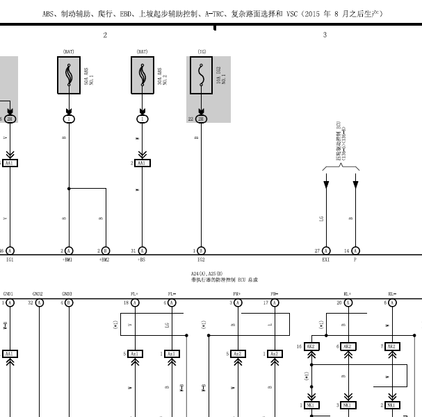 2019年丰田酷路泽ABS电路图