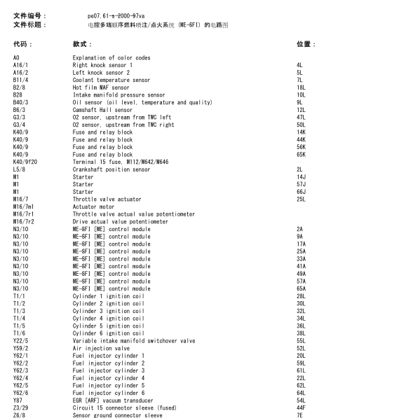 奔驰唯雅诺发动机电路图