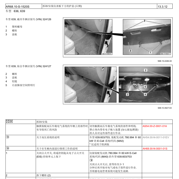 2013年奔驰唯雅诺仪表拆装