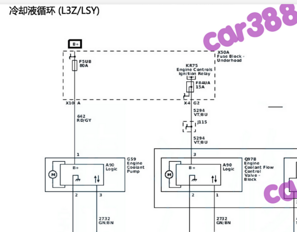 通用LSY发动机冷却液阀电路图
