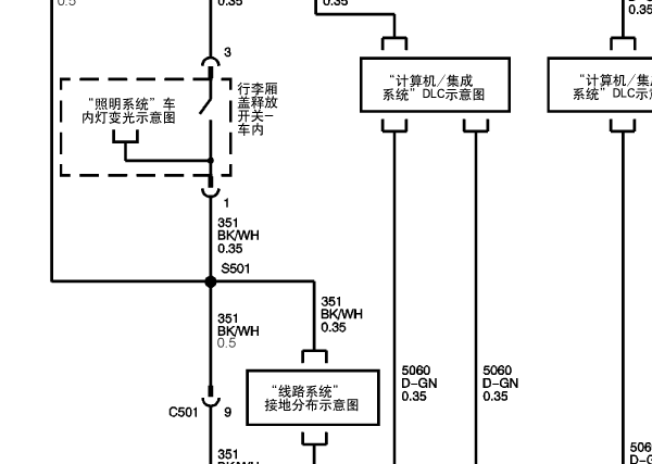 2007年凯迪拉克赛威尾门电路图