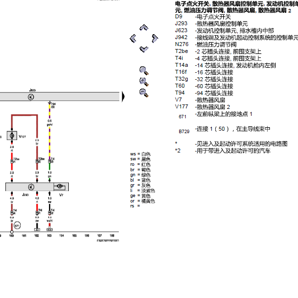 大众迈腾CGMA发动机散热风扇电路图