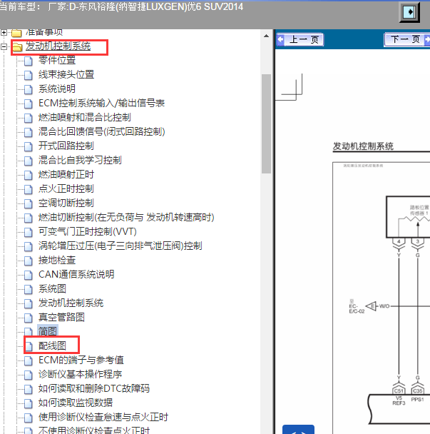 2014东风纳智捷U6发动机电路图.