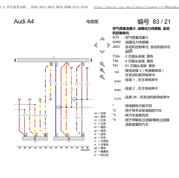 奥迪A4 DKU发动机电路图