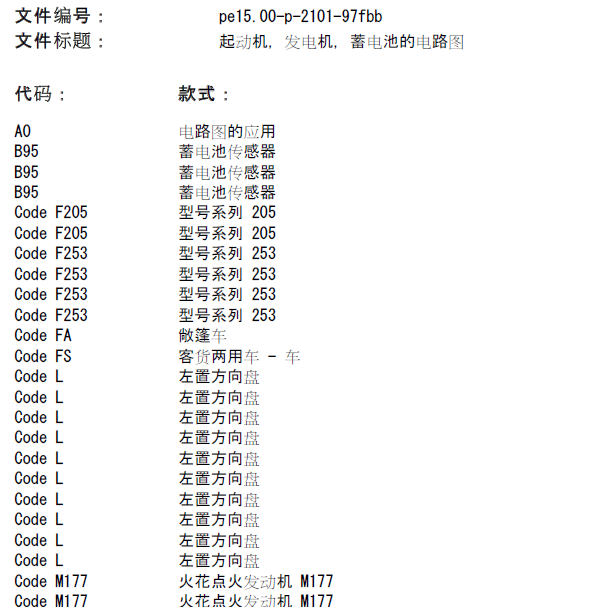 奔驰GLC260起动机, 发电机, 蓄电池的电路图